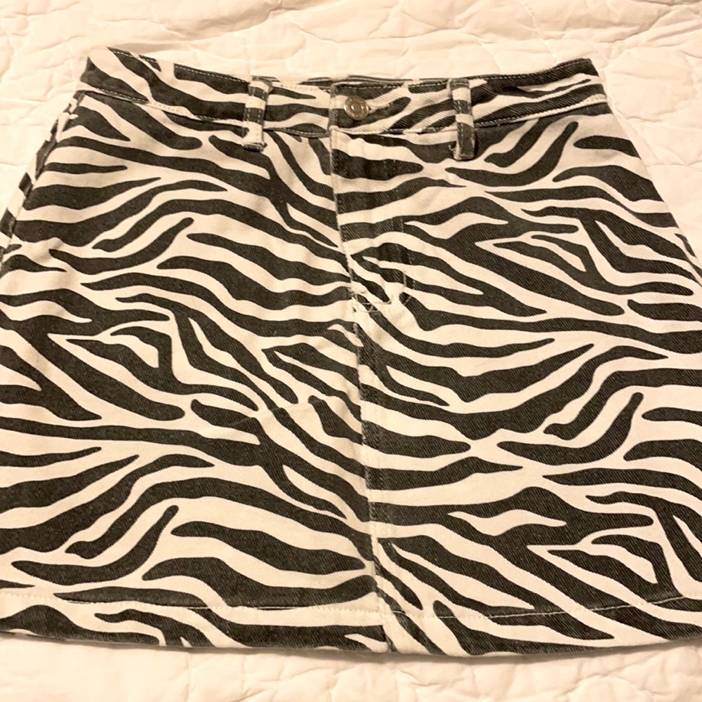 Zebra print miniskirt, size small